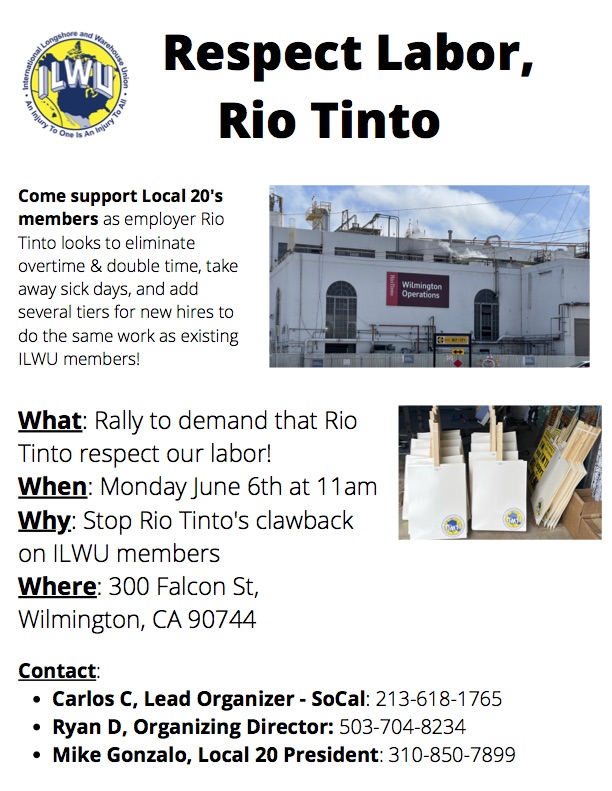 Respect Labor, Rio Tinto